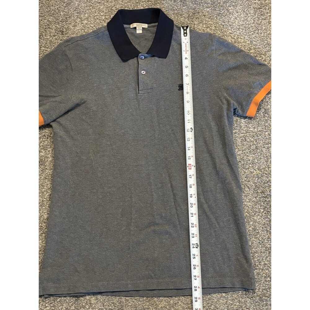 Burberry Brit Polo Men’s Size Large Grey Cotton‎ Contrast Detail Shirt - Picture 2 of 7